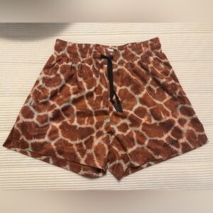 Kill Crew Giraffe Print Unisex Muay Thai Shorts, Sz Medium